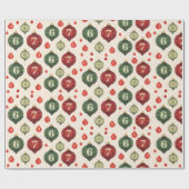 67 Retro Christmas Ornament Wrapping Paper  ラッピングペーパー (フラット)