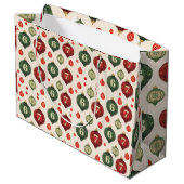 67 Retro Christmas Ornament Wrapping Paper  ラージペーパーバッグ (裏面アングル)