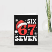 67 Santa Hat Christmas Six Seven Funny Sayings  カード (正面)