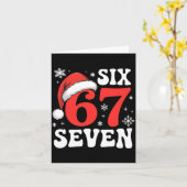 67 Santa Hat Christmas Six Seven Funny Sayings  カード (黄色い花)