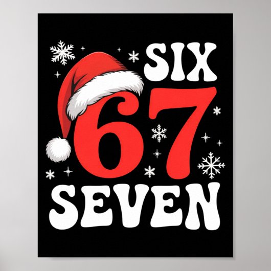 67 Santa Hat Christmas Six Seven Funny Sayings  ポスター (正面)