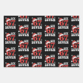 67 Santa Hat Christmas Six Seven Funny Sayings ラッピングペーパーシート (正面)