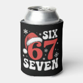 67 Santa Hat Christmas Six Seven Funny Sayings 缶クーラー (缶正面)