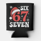 67 Santa Hat Christmas Six Seven Funny Sayings 缶クーラー (正面)