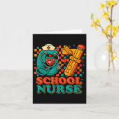 67 School Nurse Days Pencil Heart Funny Medical  カード (黄色い花)