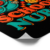 67 School Nurse Days Pencil Heart Funny Medical  ポスター (角)