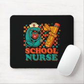 67 School Nurse Days Pencil Heart Funny Medical マウスパッド (マウス)