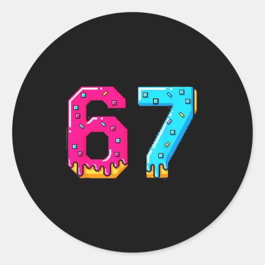 67 Shirt Baseball Life Style 101 Apparel Youth Dri ラウンドシール (正面)