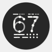 67 Shirt, Morse Code 67 Kid Meme Six Seven Graphic ラウンドシール (正面)