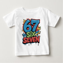 67 Six Seven カラフルポップアートグラフィックTシャツ 楽しいデザイン