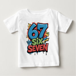 67 Six Seven カラフルポップアートグラフィックTシャツ 楽しいデザイン ベビーTシャツ