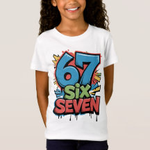 67 Six Seven カラフルポップアートグラフィックTシャツ 楽しいデザイン