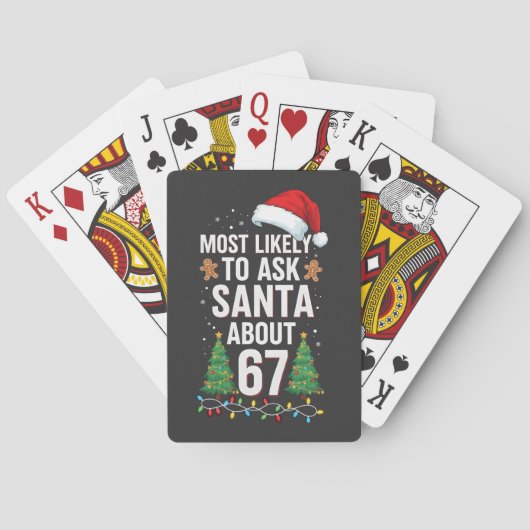 67 Six Seven クリスマスについてサンタに尋ねる可能性大 トランプ (裏面)