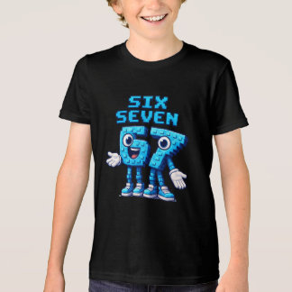 67 Six Seven ブルーレトロポップカルチャー トライブレンドＴシャツ