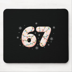 67 Six Seven ミームジェネレーションアルファスラングクリスマスライト マウスパッド