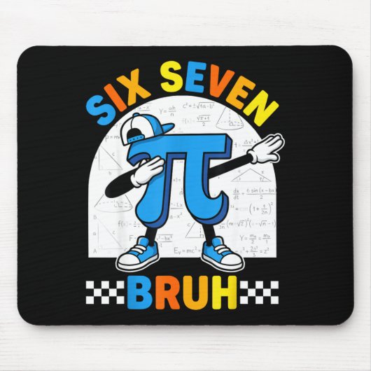 67 six seven ミーム 数学 おもしろ 日 数学教師 男性 マウスパッド (正面)
