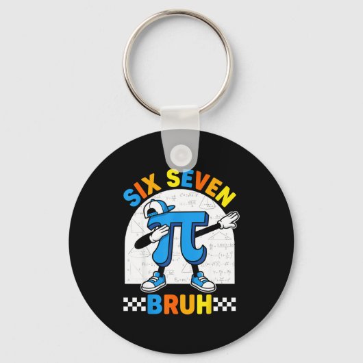 67 six seven ミーム 数学 おもしろ 日 数学 教師 メンズ キーホルダー (正面)