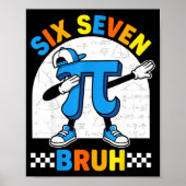 67 six seven ミーム 数学 おもしろ 日 数学 教師 メンズ ポスター (正面)