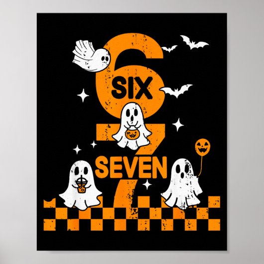 67 Six Seven ミーム 6 7 ペア ハロウィン コーデ ポスター (正面)