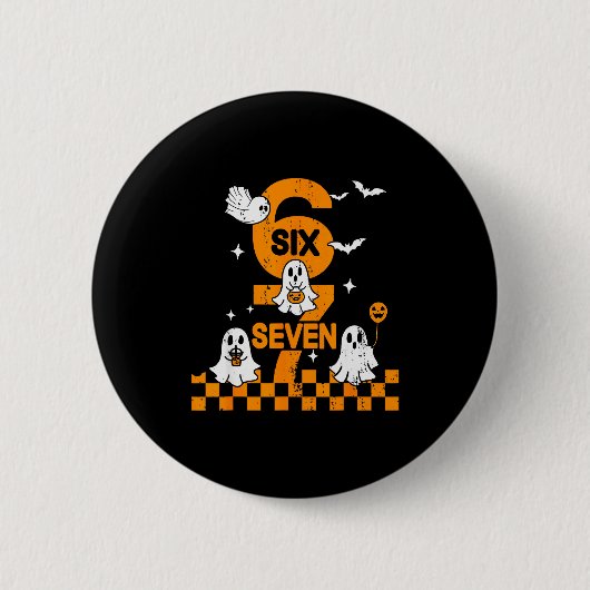 67 Six Seven ミーム 6 7 ペア ハロウィン コーデ 缶バッジ (正面)