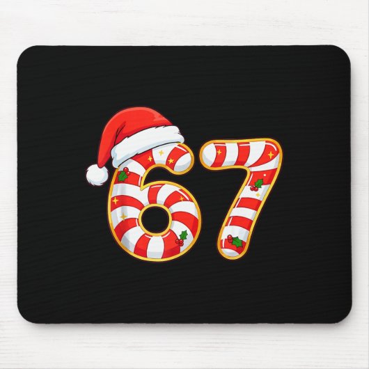 67 Six Seven ミーム Gen Alpha スラング おもしろ クリスマス マウスパッド (正面)