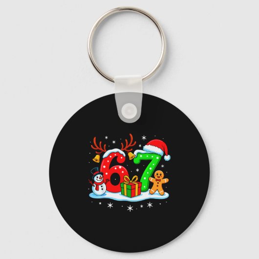 67 Six Seven ミーム Gen Alpha スラング 楽しいクリスマス キーホルダー (正面)