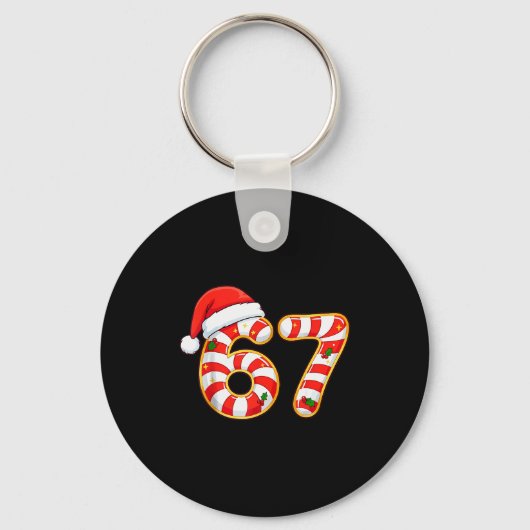67 Six Seven ミーム Gen Alpha スラング 楽しいクリスマス キーホルダー (正面)