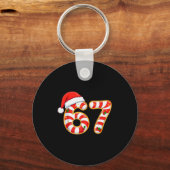 67 Six Seven ミーム Gen Alpha スラング 楽しいクリスマス キーホルダー (正面)