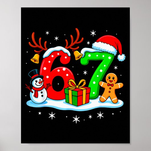 67 Six Seven ミーム Gen Alpha スラング 楽しいクリスマス ポスター (正面)