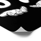 67 Six Seven 手を挙げる 黒と白の芸術 ポスター (角)