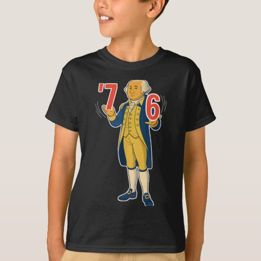 67 Six Seven 面白いジョージ・ワシントン ミーム Tシャツ (正面)