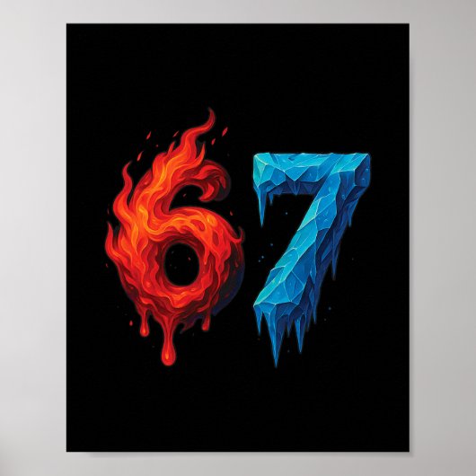 67 Six Seven 6-7 ファイヤーアイス - 面白いティーンキッズ ブラ ポスター (正面)