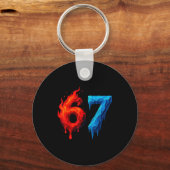67 Six Seven 6-7 ファイヤーアイス - 面白いティーンキッズTシャツ キーホルダー (正面)