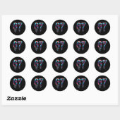 67 Six Seven 6 7 ミームデザイン おもしろい 6 7 ラウンドシール (シート)