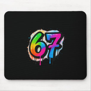67 Six Seven 6 7 ミームデザイン おもしろい 6 7 3  マウスパッド