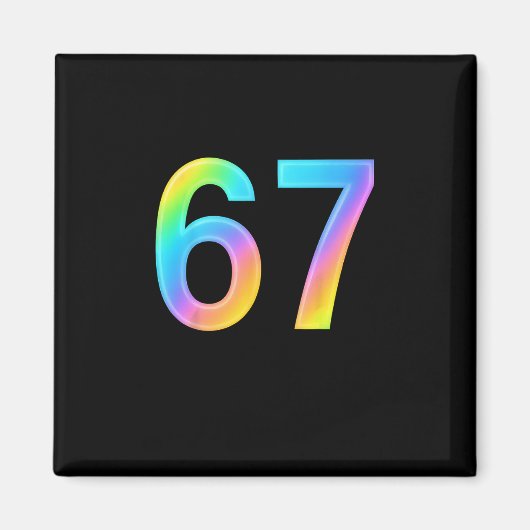 67 Six Seven 6 7 ミームデザイン おもしろ 6 7 1 マグネット (正面)