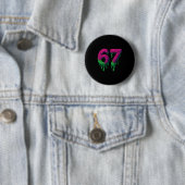 67 Six Seven 6-7 有毒な脳の滴 - 面白い子供のTシャツ 缶バッジ (インサイチュ)