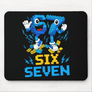 67 Six Seven 6-7 面白いブレインロットミームティーンズ世代アルファ マウスパッド