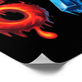 67 Six Seven 6-7 Flaming Ice - Funny Teen Kids Bra ポスター (角)