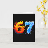 67 Six Seven 6-7 Flaming Ice Funny Teen Kids Brain カード (黄色い花)