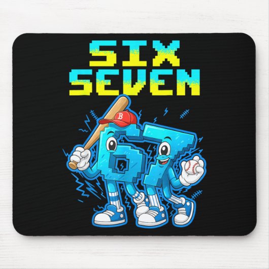 67 Six Seven 6-7 - Funny Italian Brainrot Kids Bas マウスパッド (正面)