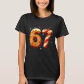 67 Six Seven 6-7 Gingerbread Candy Cane Christmas  Tシャツ (正面)