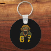 67 Six Seven 6 7 Meme Design Funny 6 7 2  キーホルダー (正面)