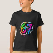 67 Six Seven 6 7 Meme Design Funny 6 7 3  Tシャツ (正面)