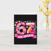 67 Six Seven 6 7 Meme Teacher Design Valentines Me カード (黄色い花)