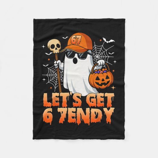 67 Six Seven 6 7endy Let's Get Sendy Meme Hallowee フリースブランケット (正面)