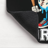 67 Six Seven Baseball Ice Cream Drip Number 67 Pla マウスパッド (コーナー)