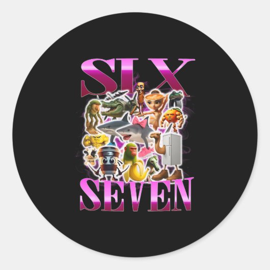 67 Six Seven Birthday Meme Viral Italian Brainrot  ラウンドシール (正面)