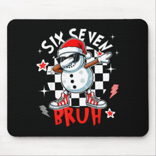 67 Six Seven Bruh おもしろい 雪だるま クリスマス 6 7 メメ マウスパッド