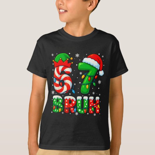 67 Six Seven Bruh 6 7 Meme Funny Christmas Santa E Tシャツ (正面)